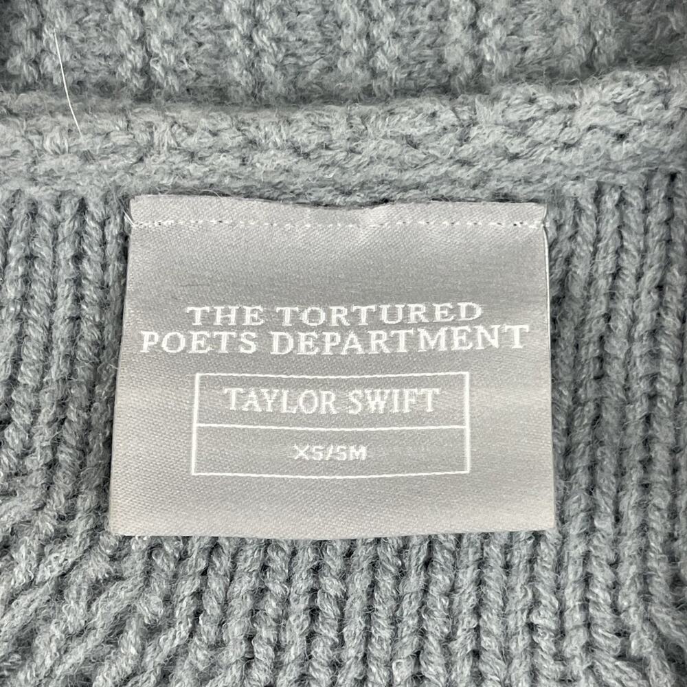 Taylor Swift The Tortured Poets Department Cardigan Sweater Womens XS Small Gray - Picture 5 of 16